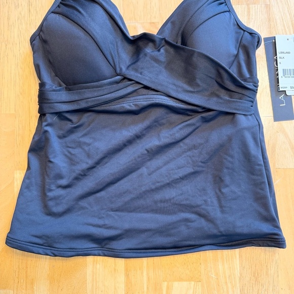 La Blanca Tankini Top Underwire LB8LA83 Size 6 Black New - Picture 5 of 12